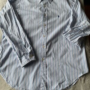 Ralph Lauren Striped Blue and White Men's Shirt size 17 34/35